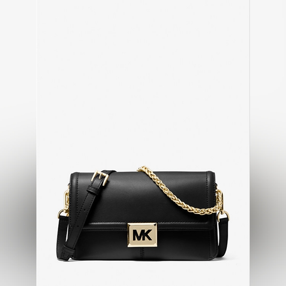 ❗️LOW START ❗️Michael Kors NWT Sonia Medium Leather Shoulder Bag- Black - Picture 1 of 14
